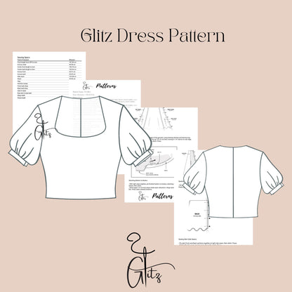 Puff Sleeve Top Sewing Pattern Trapeze Neck Basic Blouse Sewing Pattern Easy Sewing Pattern