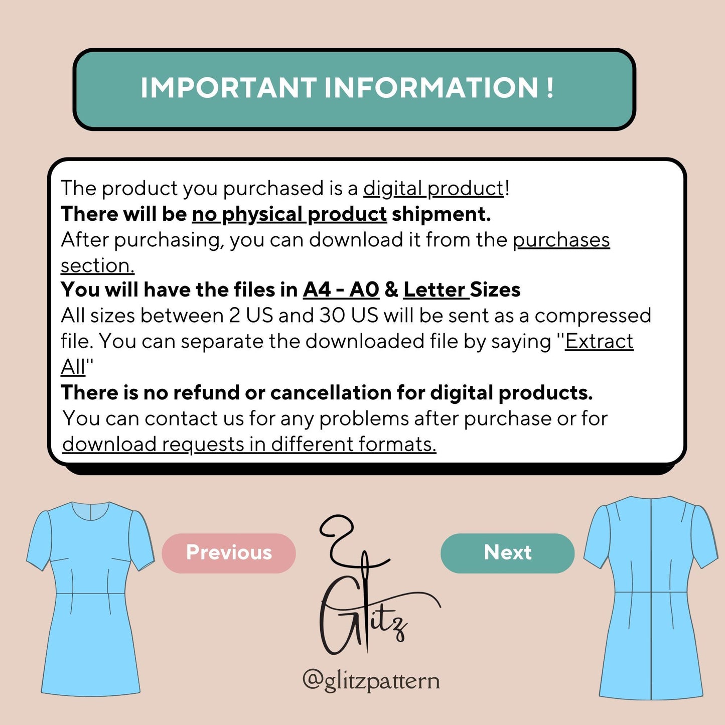 Daily Short Sleeve Mini Casual Basic Dress Digital Pattern PDF Digital Sewing Pattern