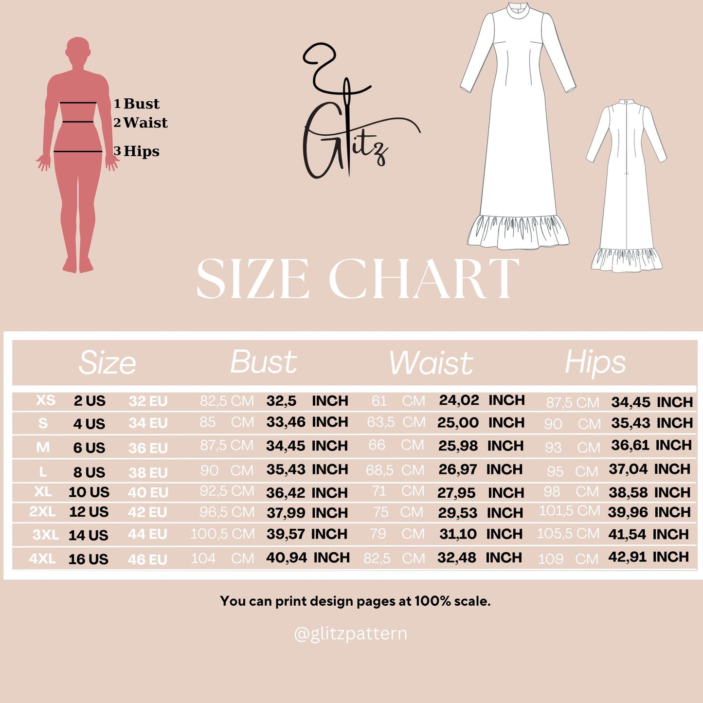 Modest Long Sleeve Dress Sewing Pattern | Digital PDF | Puff Shoulder Floor-Length Gown with Ruffled Hijab Abaya Pattern Muslim Dress