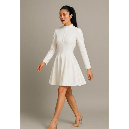 Mini Flared Dress Sewing Pattern Mini Elegant Dress Pattern Long Sleeve Circle Dress Pattern