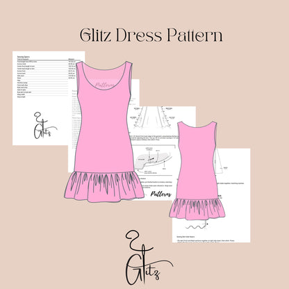 Mini Basic Dress Sewing Pattern, Casual Summer Dress Flounce Dress