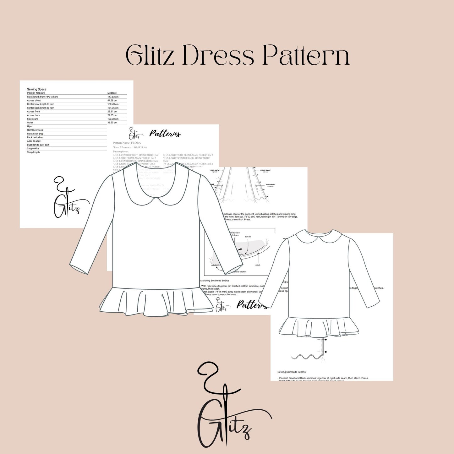Peter Pan Collar Neck Bouse Pattern Girl Top Pattern Baby Girl Blouse Sewing Pattern
