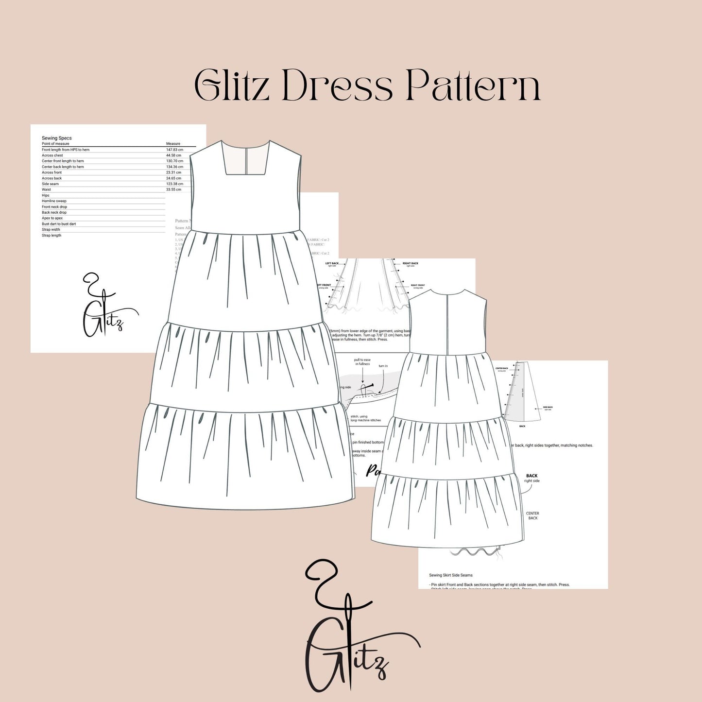 Kids Tiered Dress Sewing Pattern Girls Tulle Dress Baptism Dress Pattern Girl Bridesmaid Dress