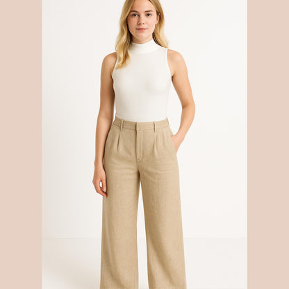 Summer Linen Pants Sewing Pattern High Waist Pants Women Trousers Pattern Wide Leg Pants