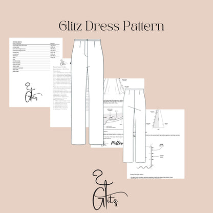 High-Waisted Wide-Leg Trousers Sewing Pattern | Digital PDF | Women's Tailored Pants with Zipper Fly and Waistband