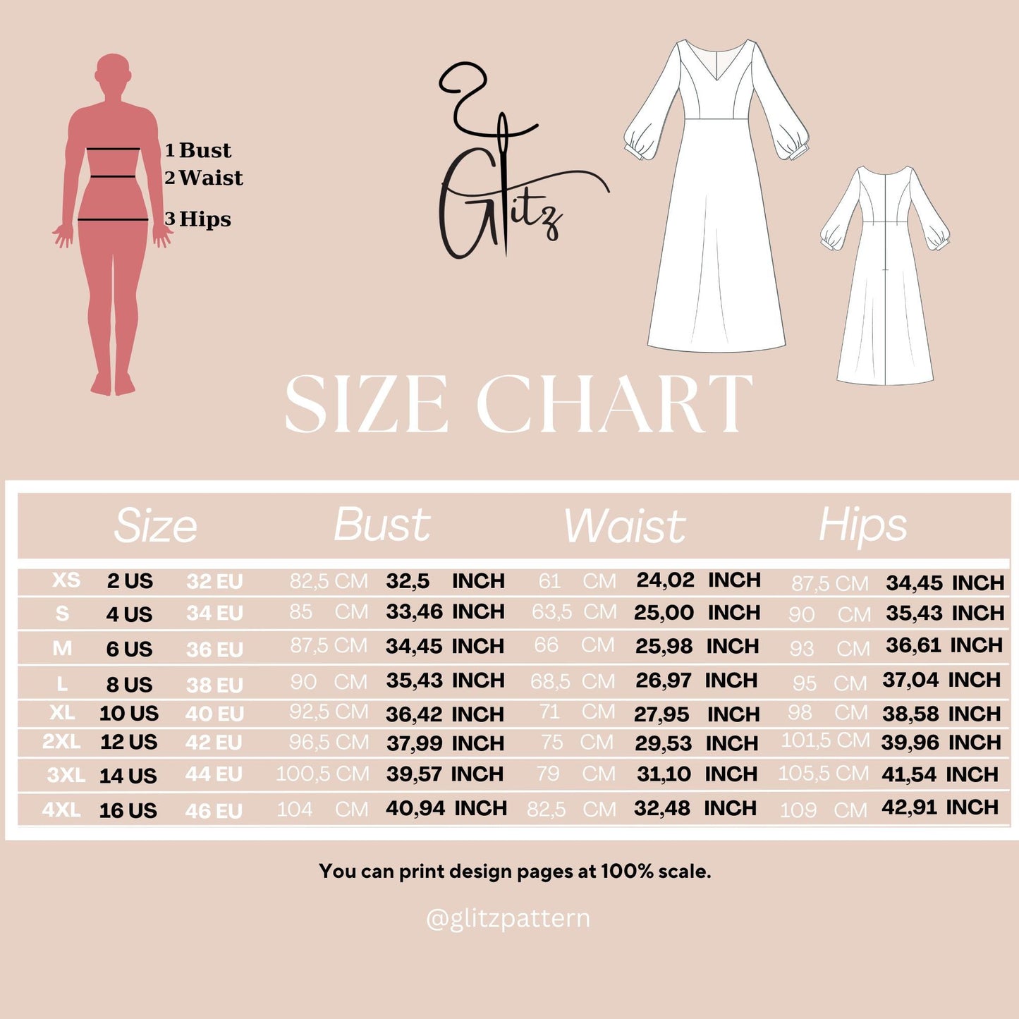 Long Puff Sleeve Deep V Neck Midi Bridesmaid Dress Minimalist Bridal Gown Prom Dress Digital Sewing Pattern PDF