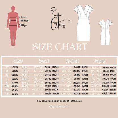 Midi Formal Dress Sewing Pattern Women Office Dress Surplice Neck Dress Pattern Summer Dresses