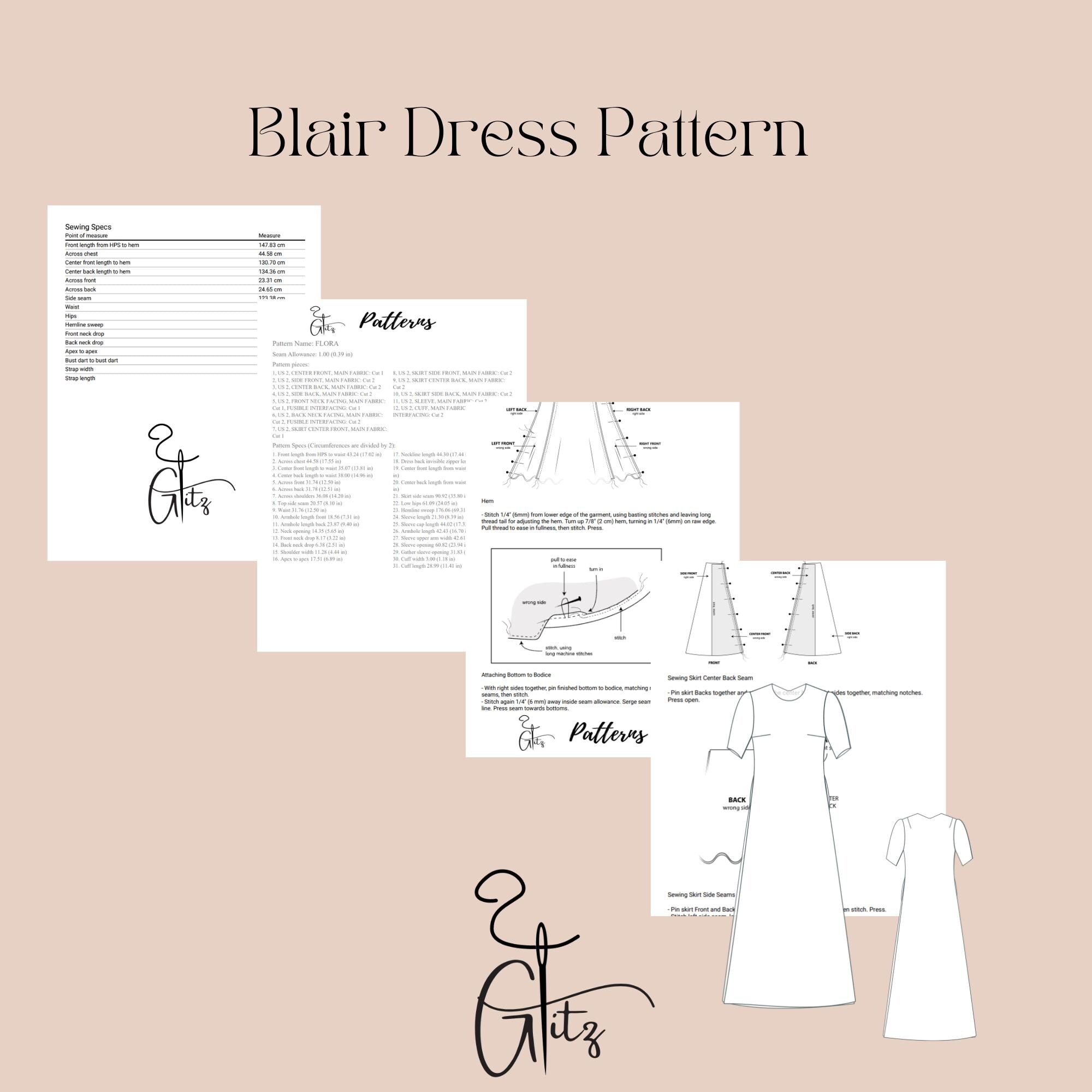 Long Trapeze Dress Sewing Pattern, Everyday Dress, Dress PDF Sewing Patterns, Summer Dresses