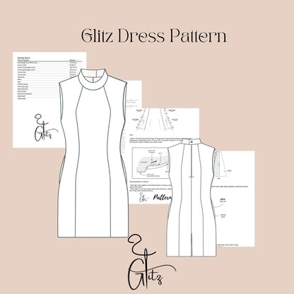 Women Office Dress Sewing Pattern Formal Event Dress Mini Dress Pattern