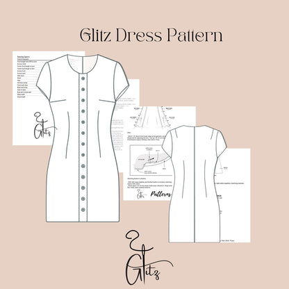 Short Sleeve Buttoned Mini Evening Dress Sewing Pattern Women Office Dress Buttoned Summer Dress