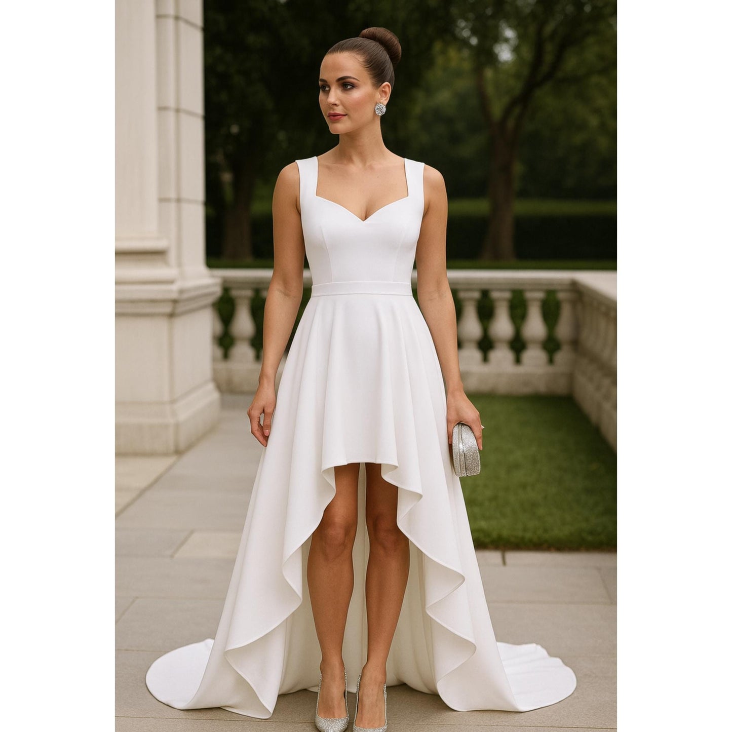 Hi Low Evening Dress Sewing Pattern Hi Low Bridal Gown Ball Gown Sweetheart Neck Dress