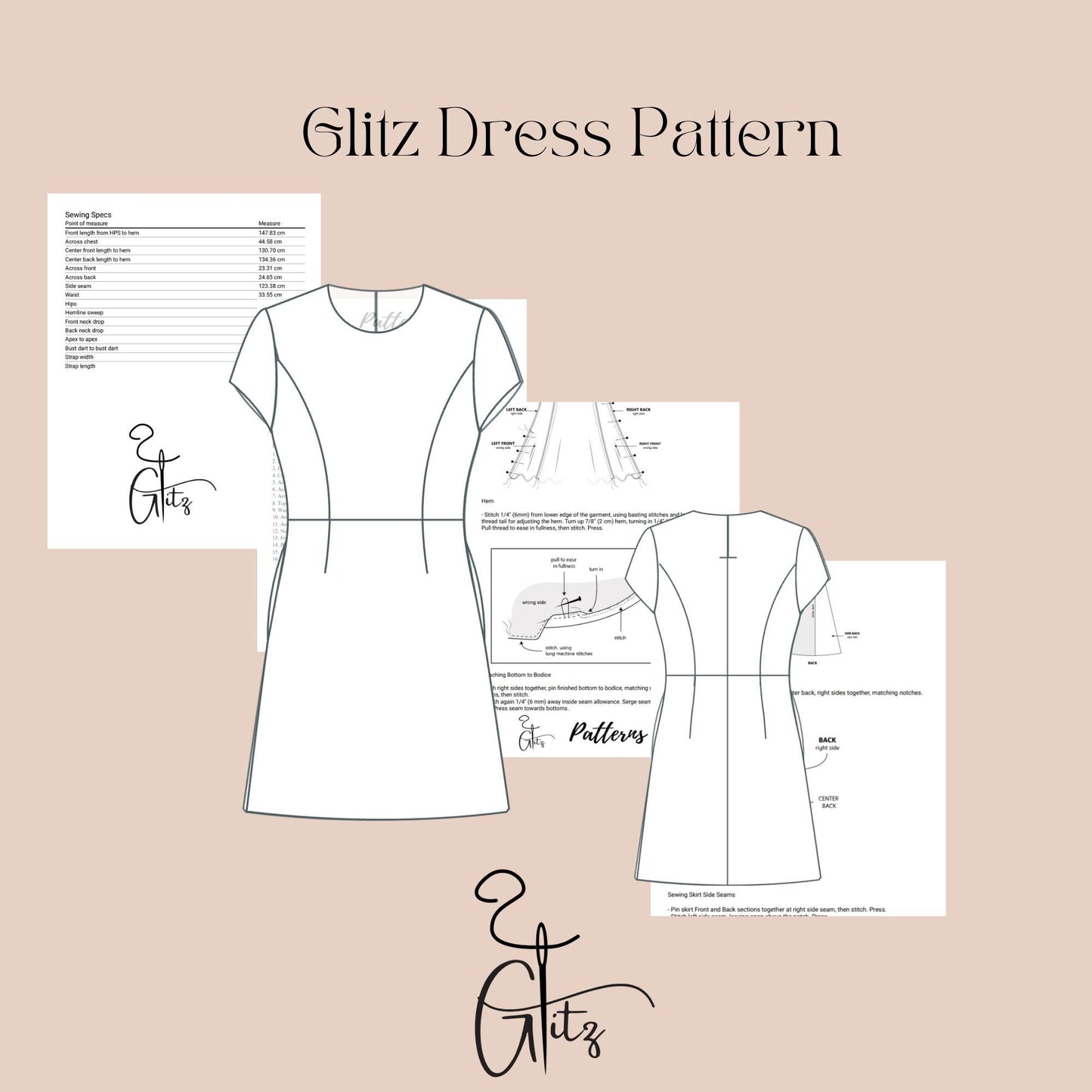 A Line Mini Dress Sewing Pattern Mini Summer Dress Pattern