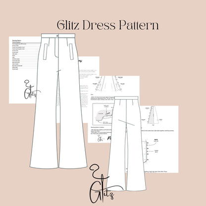 Summer Linen Pants Sewing Pattern High Waist Pants Women Trousers Pattern Wide Leg Pants