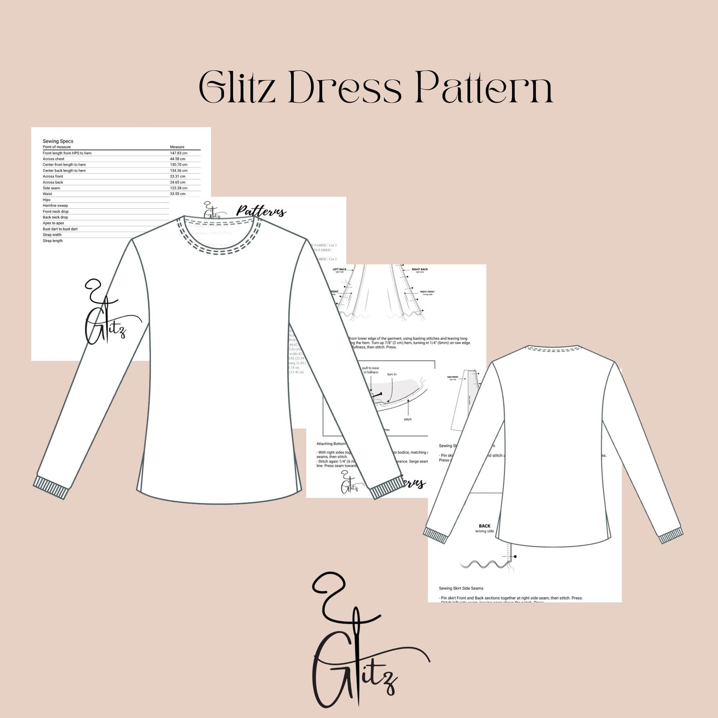 Men’s Long Sleeve T-Shirt Sewing Pattern | Classic Crew Neck Knit Top | Basic Menswear PDF Pattern | Casual Everyday Shirt