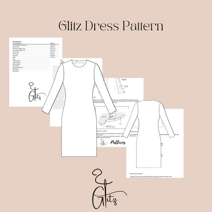 Long Sleeve Bodycon Dress Sewing Pattern Strechy Dress Pattern Easy Sewing Pattern Basic Dress Casual Dress