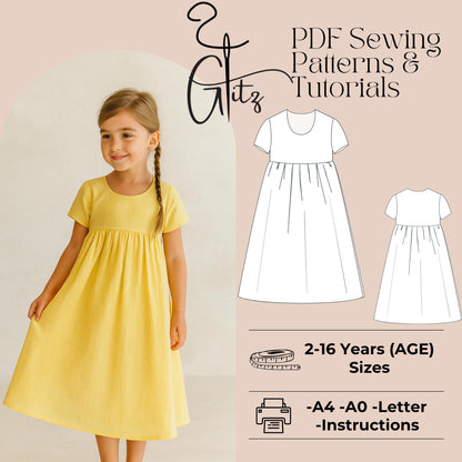 Girls Dress Sewing Pattern Girls Summer Dress Pattern Toddler Dress Pattern