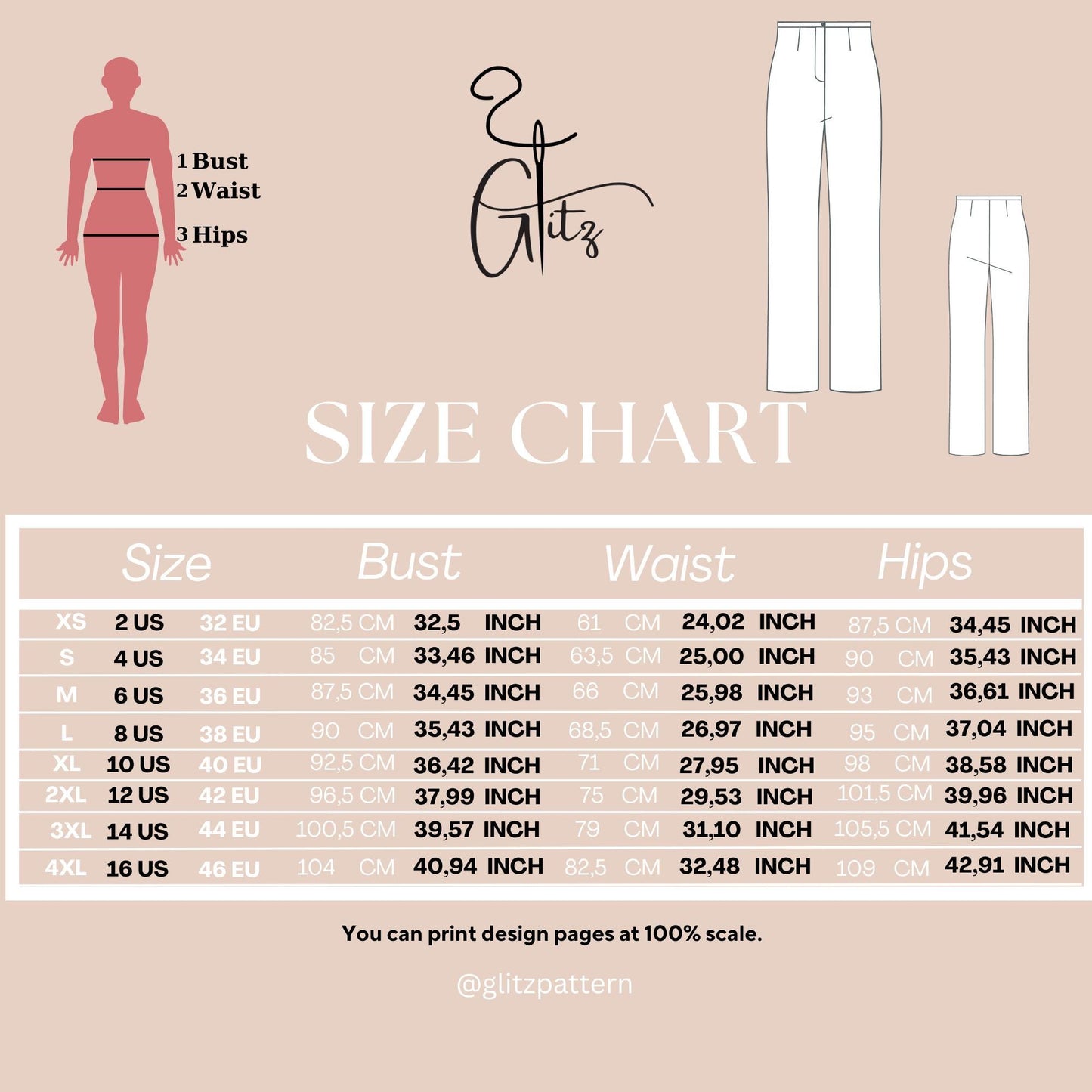 High-Waisted Wide-Leg Trousers Sewing Pattern | Digital PDF | Women's Tailored Pants with Zipper Fly and Waistband