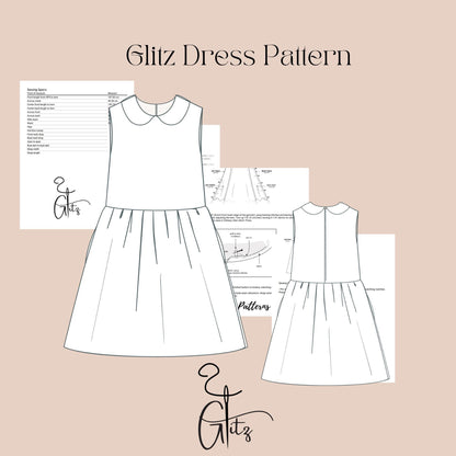 Peter Pan Collar Neck Dress Gathered Dress Girls Summer Dress Sewing Pattern Sleeveless Kids Dress Pattern