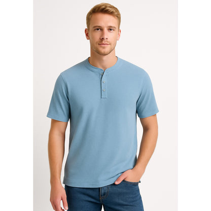 Men’s Henley T-Shirt Sewing Pattern | Short Sleeve Knit Shirt | Casual Button Neck Tee PDF | Modern Menswear Pattern
