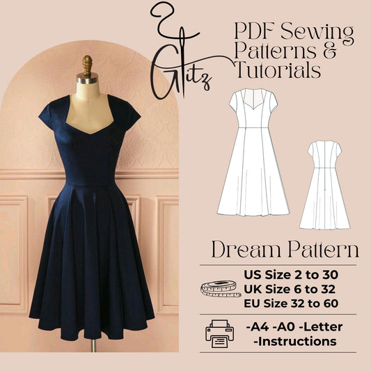 Dream Sweatheart Neck Midi Prom Dress Sewing Pattern Victorian Dress Pattern Cottagecore Dress Digital Sewing Pattern PDF