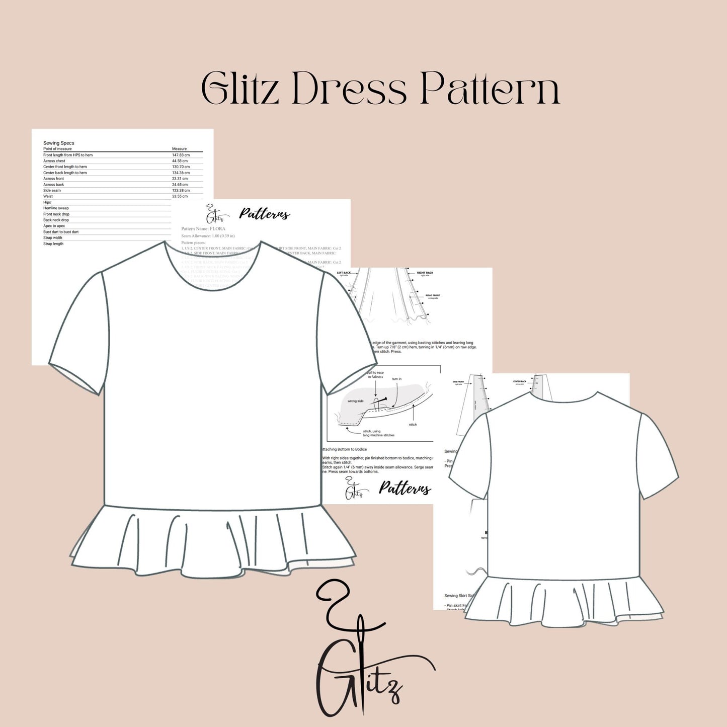 Coquette Style Girls Top Sewing Pattern Girls Summer Top Sewing Pattern Baby Girl Blouse Pattern Easy Sewing pattern