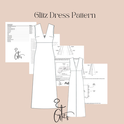 Deep V Neck Summer Dress Sewing Pattern Knits Dress Easy Sewing Pattern