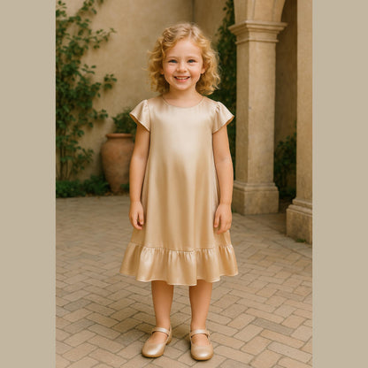 Girls Bridesmaid Dress Sewing Pattern Girls Evening Dress Pattern Kids Tent Dress Flounce Dress