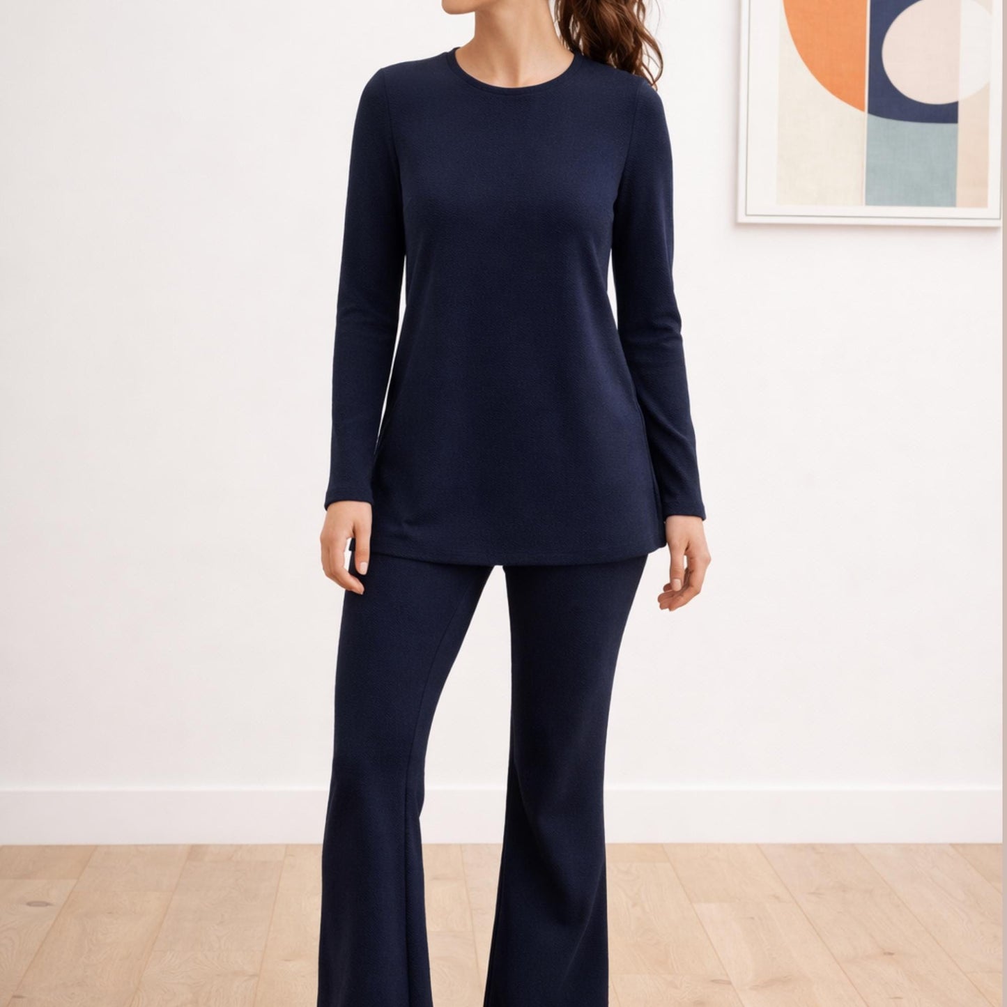 Women Two Piece Set , Loungewear Set Sewing Pattern, Long Sleeve + Wide Leg Pants, Easy Beginner Pattern