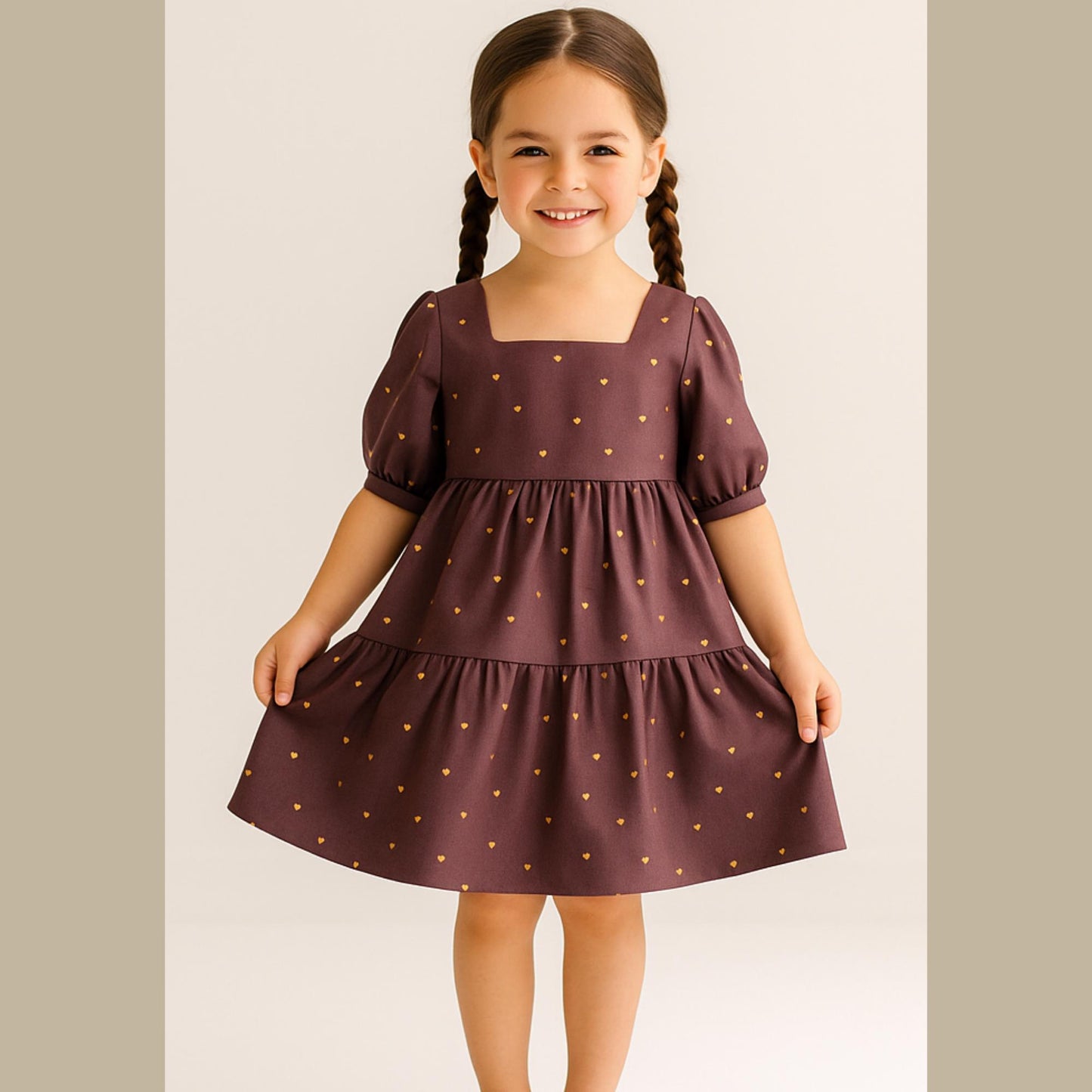 Girls Dress Sewing Pattern Tiered Dress Pattern Girl Prom Dress Puff Sleeve Dress