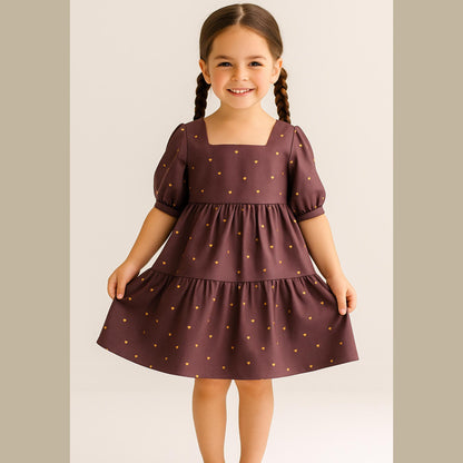 Girls Dress Sewing Pattern Tiered Dress Pattern Girl Prom Dress Puff Sleeve Dress