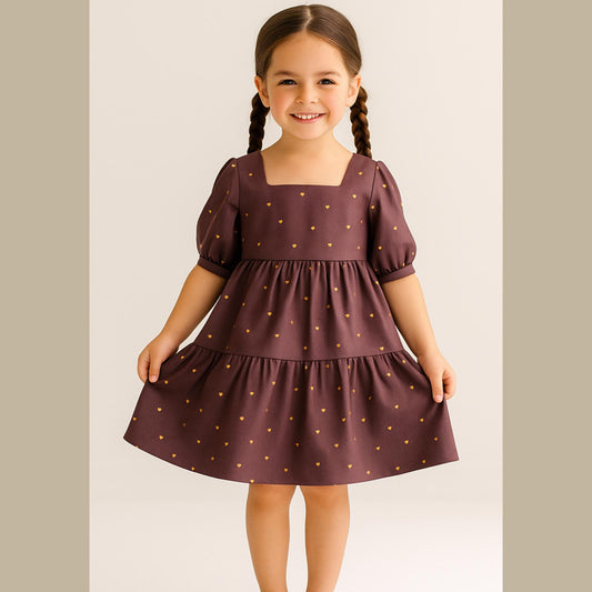 Girls Dress Sewing Pattern Tiered Dress Pattern Girl Prom Dress Puff Sleeve Dress