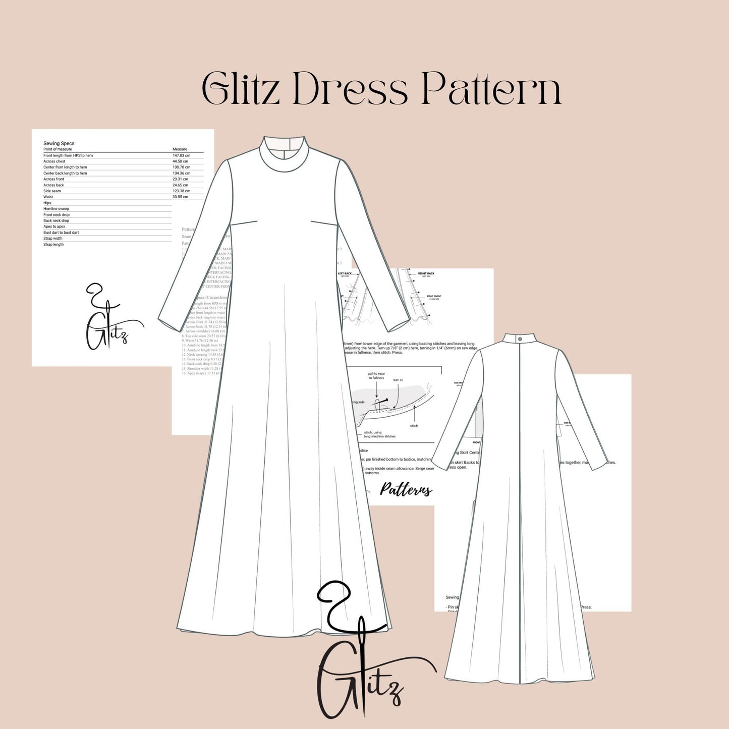 Modest Dress Sewing Pattern Maxi Dress Pattern Hijab Abaya Pattern Muslim Dress Pattern