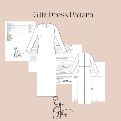 Long Sleeve Midi Formal Dress Sewing Pattern Casual Dress Office Dress Modest Dress Pattern