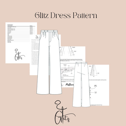 Men’s Wide Leg Pants Sewing Pattern | Pleated Trousers PDF | Relaxed Fit Mens Pants Pattern Digital Download