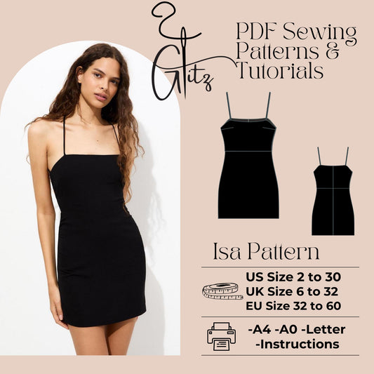 Isa Basic Mini Dress Sewing Pattern Casual Dress Pattern Easy Digital Pattern