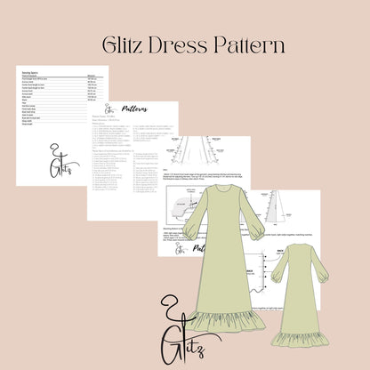 Long Sleeve Maxi Modest Dress Sewing Pattern Hijab Abaya Pattern