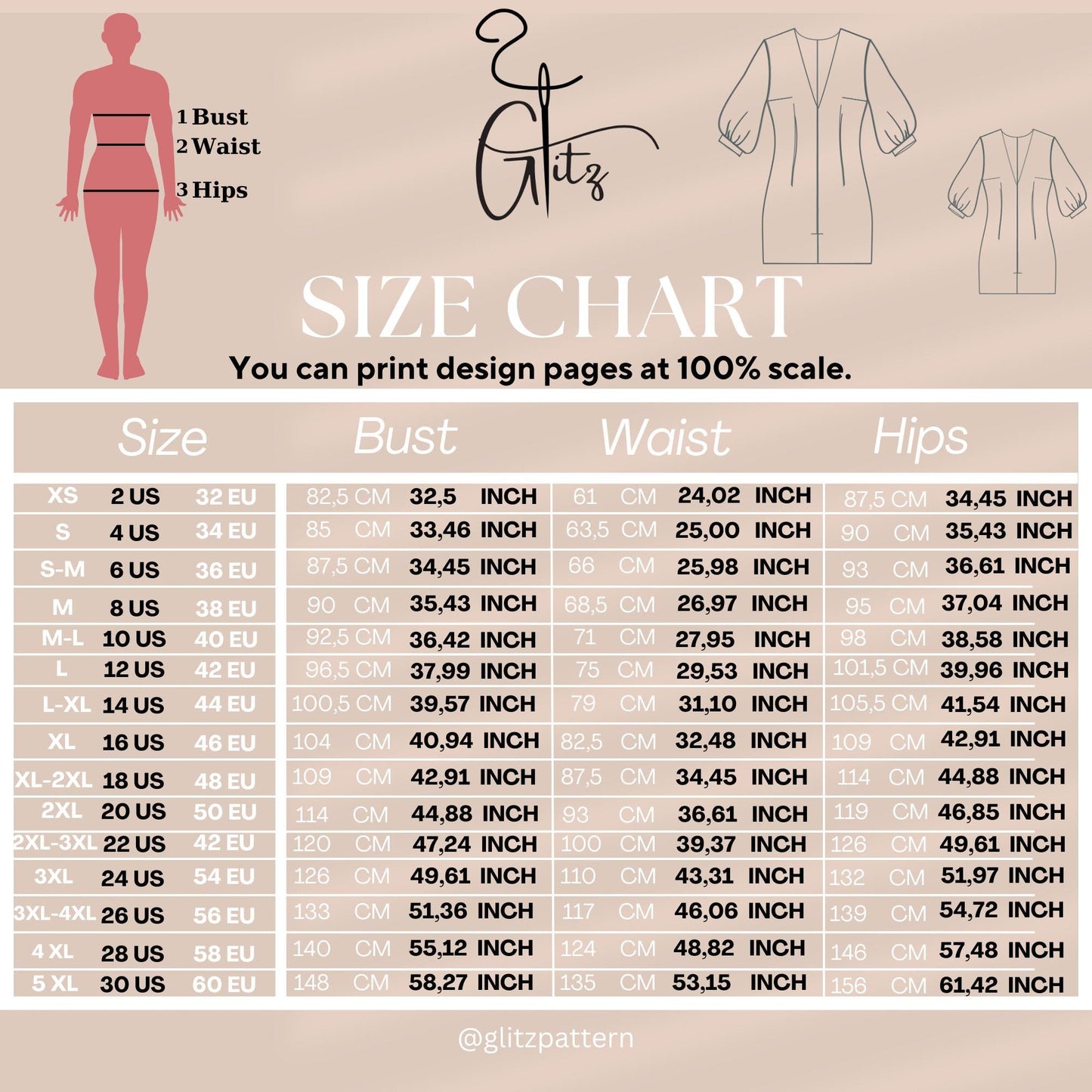 Luna Puff Sleeve Deep V Neck Mini Dress Sewing Pattern PDF Digital Pattern