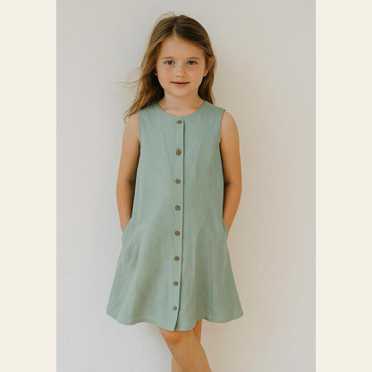 Girls Summer Dress Sewing Pattern Girl Buttoned Dress Flower Girl Dress Pattern