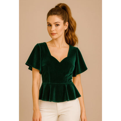 Flare Sleeve Top Sewing Pattern Flared Sleeve Blouse Sewing Pattern: Sweetheart Neck Top