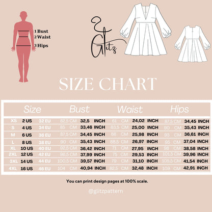 Mini Prom Dress Sewing Pattern Mini Circle Dress Long Sleeve Deep V Neck Evening Dress Pattern