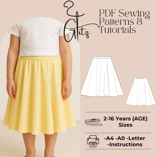 Girls Skirt Sewing Pattern Kids Summer Skirt Pattern Easy Sewing Pattern