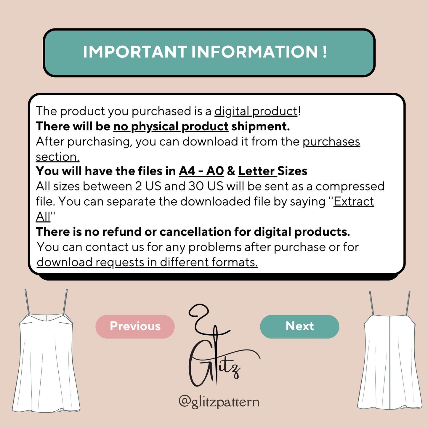 Ela Mini Basic Shift Dress Sewing Pattern PDF Digital Pattern Easy Sewing Pattern