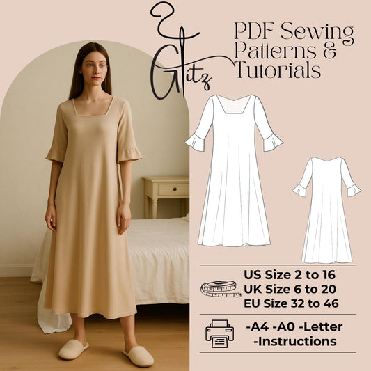 Vintage Nightgown Victorian Nightgown Sewing Pattern Renaissance Chemise Dress