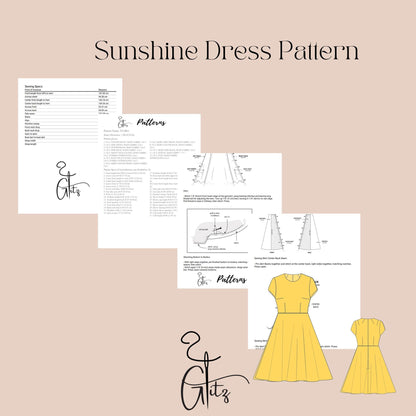 Midi Cocktail Dress Circle Dress Sewing Pattern Midi Prom Dress Digital Pattern PDF