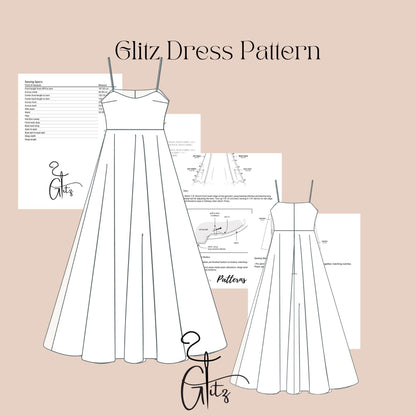 Maxi Dress Sewing Pattern Strap Neck Long Evening Dress Pattern Prom Dress