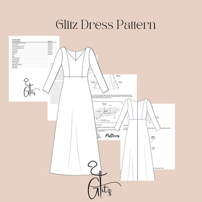Long Evening Dress Sewing Pattern Bridesmaid Dress Pattern Elegant Dress Pattern