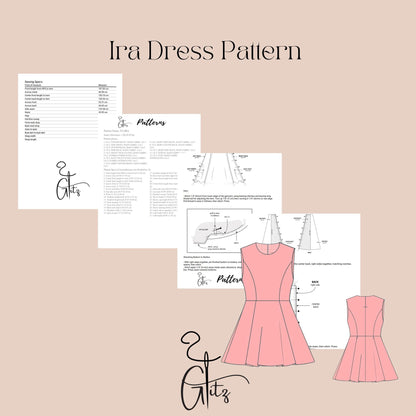 Full Panel Dress Sewing Pattern Mini Summer Dress Pattern Plus Size Pattern PDF Mini Evening Dress Pattern
