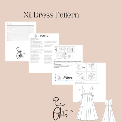 Nil Midi Bridal Dress Pattern, Ball Gown Midi Dress Pattern, Midi Fairy Dress Pattern, PDF Digital Sewing Pattern
