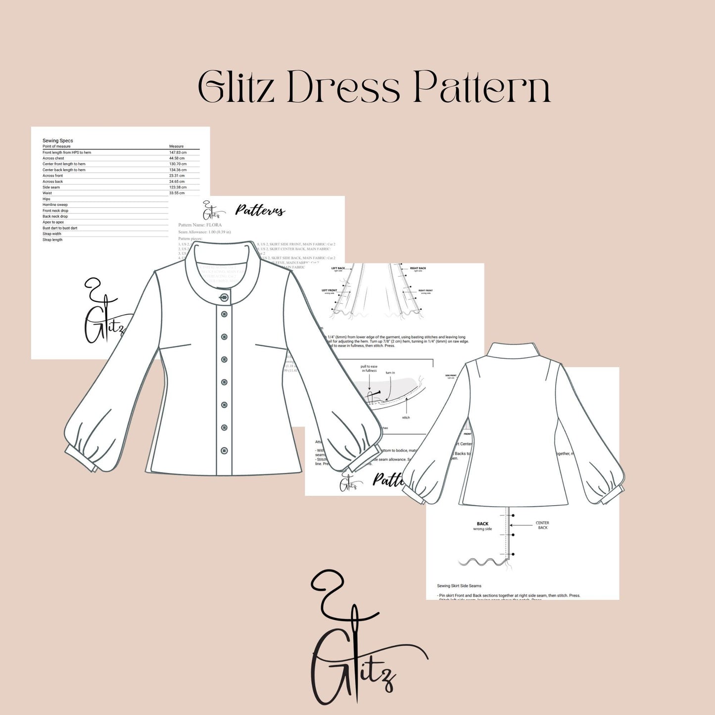 Puff Sleeve Shirt Sewing Pattern Women Shirt Pattern Women Formal Shirt Casual Shirt Long Sleeve Blouse Pattern