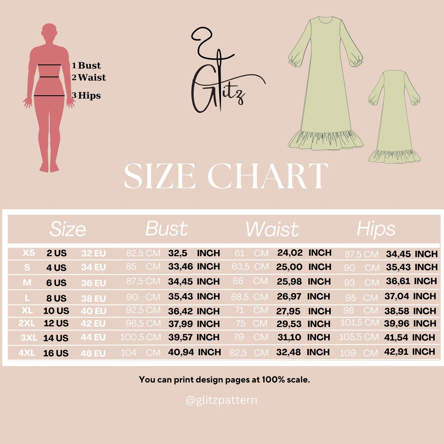 Long Sleeve Maxi Modest Dress Sewing Pattern Hijab Abaya Pattern